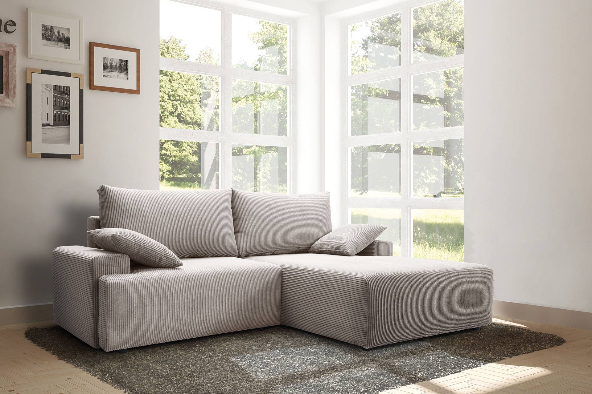 exxpo - sofa fashion Ecksofa »Orinoko, aktuelles Design und hoher Sitzkomfort, L-Form«, inkl. Bettfunktion und Bettkasten, schöne Farben im angesagten Cord von exxpo - sofa fashion