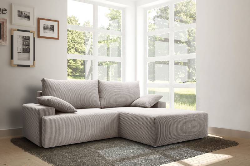 exxpo - sofa fashion Ecksofa »Orinoko, aktuelles Design und hoher Sitzkomfort, L-Form«, inkl. Bettfunktion und Bettkasten, schöne Farben im angesagten Cord von exxpo - sofa fashion