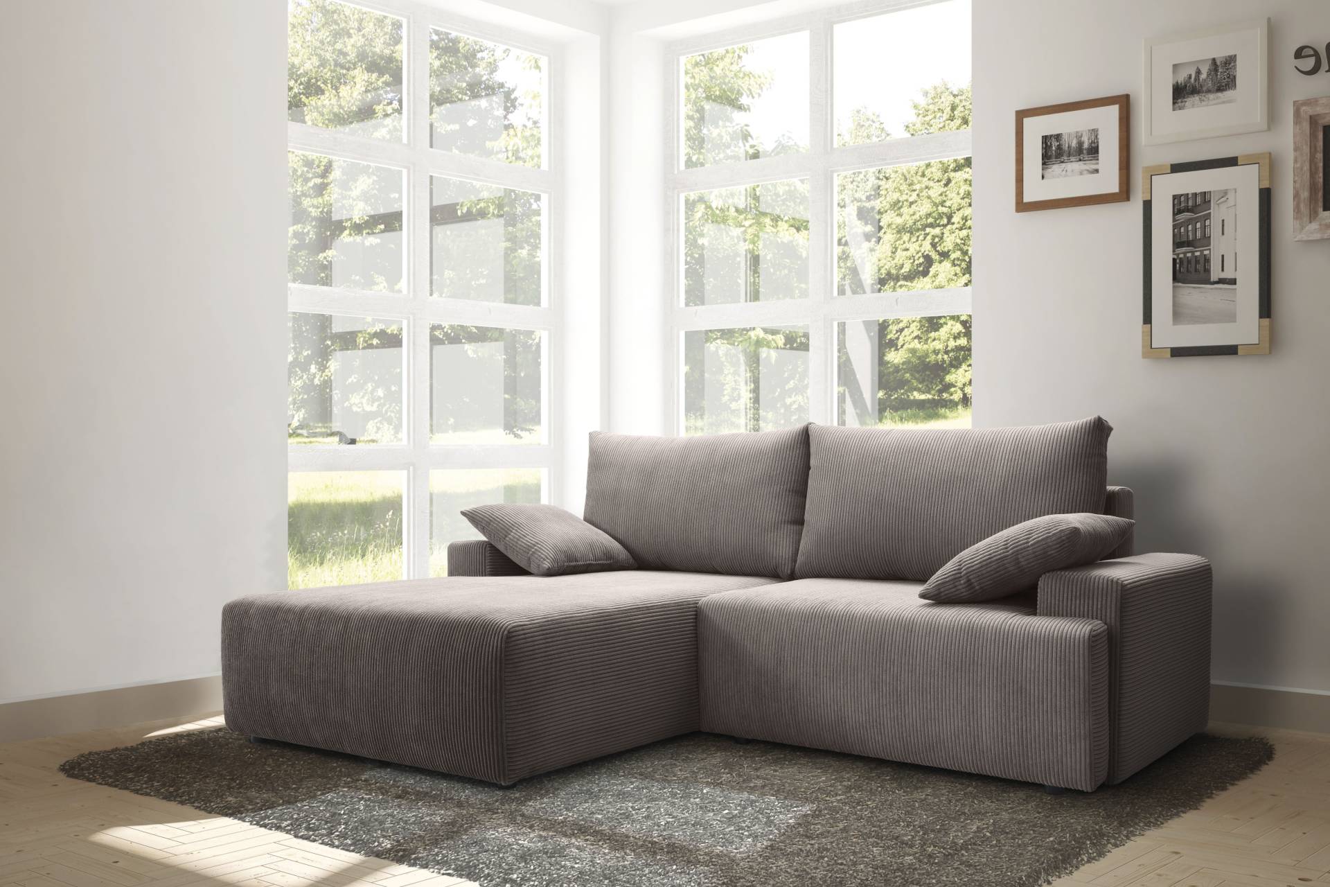 exxpo - sofa fashion Ecksofa »Orinoko, aktuelles Design und hoher Sitzkomfort, L-Form«, inkl. Bettfunktion und Bettkasten, schöne Farben im angesagten Cord von exxpo - sofa fashion