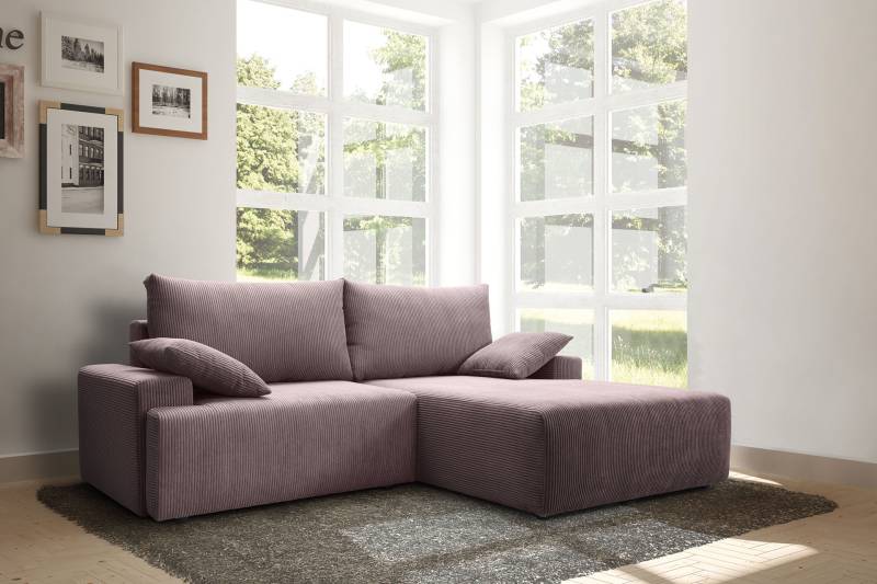 exxpo - sofa fashion Ecksofa »Orinoko, aktuelles Design und hoher Sitzkomfort, L-Form«, inkl. Bettfunktion und Bettkasten, schöne Farben im angesagten Cord von exxpo - sofa fashion