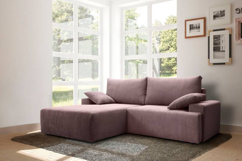 exxpo - sofa fashion Ecksofa »Orinoko, aktuelles Design und hoher Sitzkomfort, L-Form«, inkl. Bettfunktion und Bettkasten, schöne Farben im angesagten Cord von exxpo - sofa fashion