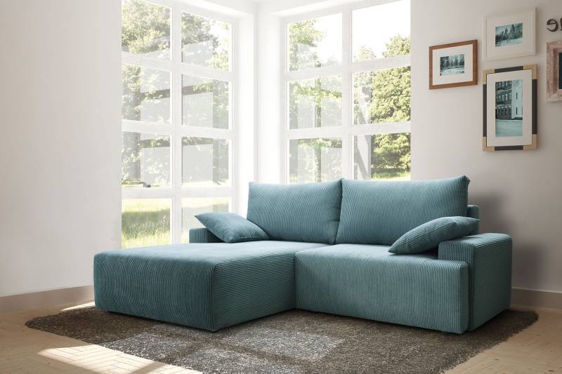 exxpo - sofa fashion Ecksofa »Orinoko, aktuelles Design und hoher Sitzkomfort, L-Form«, inkl. Bettfunktion und Bettkasten, schöne Farben im angesagten Cord von exxpo - sofa fashion