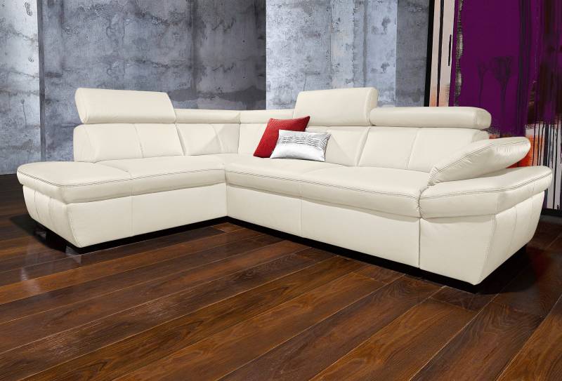 exxpo - sofa fashion Ecksofa »Salerno, klassisch modernes Funktionssofa, hoher Sitzkomfort, L-Form«, inkl. Kopf- und Armteilverstellung, wahlweise mit Bettfunktion von exxpo - sofa fashion
