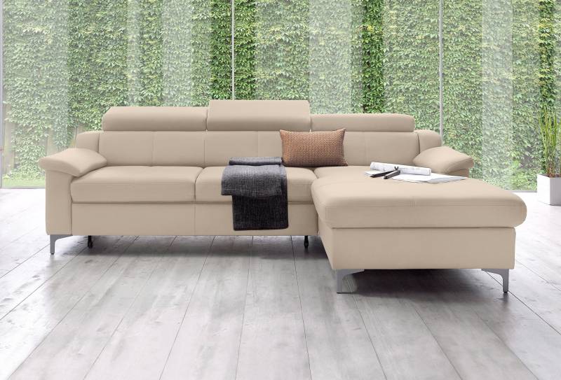 exxpo - sofa fashion Ecksofa »Florenz, aktuelles Design, komfortabler Sitz und bequemen Armlehnen«, mit Kopfteilverstellung, wahlweise Bettfunktion, L-Form von exxpo - sofa fashion