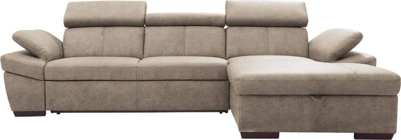 exxpo - sofa fashion Ecksofa »Salerno, klassisch modernes Funktionssofa, hoher Sitzkomfort, L-Form«, inkl. Kopf- und Armteilverstellung, wahlweise mit Bettfunktion von exxpo - sofa fashion