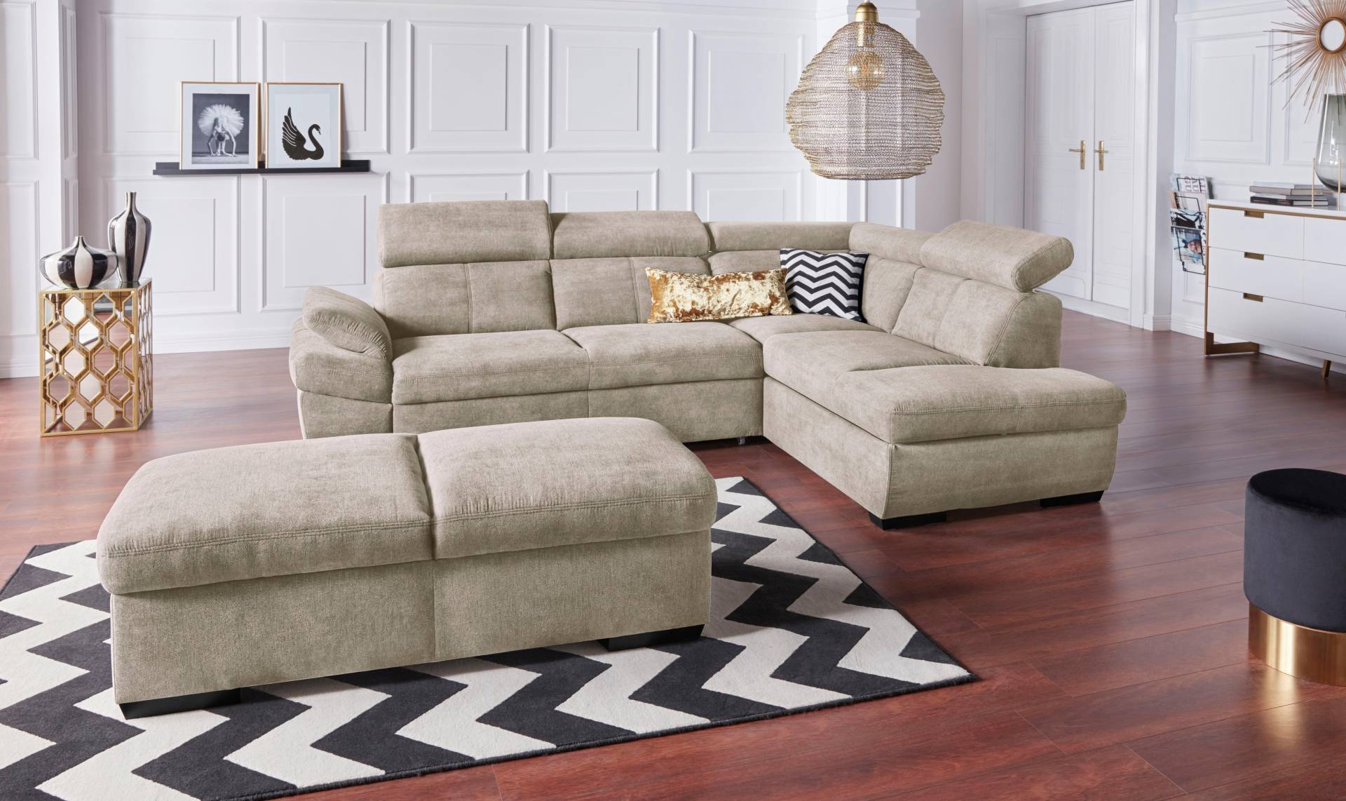 exxpo - sofa fashion Ecksofa »Salerno, klassisch modernes Funktionssofa, hoher Sitzkomfort, L-Form«, inkl. Kopf- und Armteilverstellung, wahlweise mit Bettfunktion exxpo - sofa fashion Ecksofa »Salerno, klassisch modernes Funktionssofa, hoher Sitzkomfort, L-Form«, inkl. Kopf- und Armteilverstellung, wahlweise mit Bettfunktion von exxpo - sofa fashion