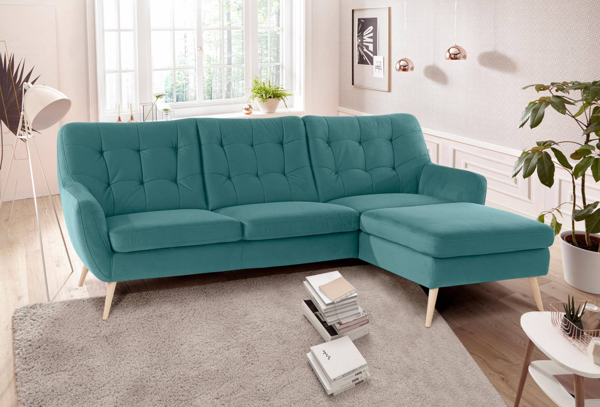 exxpo - sofa fashion Ecksofa »Scandi, bequem, aufwendige Rückenpolsterung für mehr Sitzkomfort«, L-Form, aktuelle Farben in hochwertigen Bezugsqualitäten von exxpo - sofa fashion