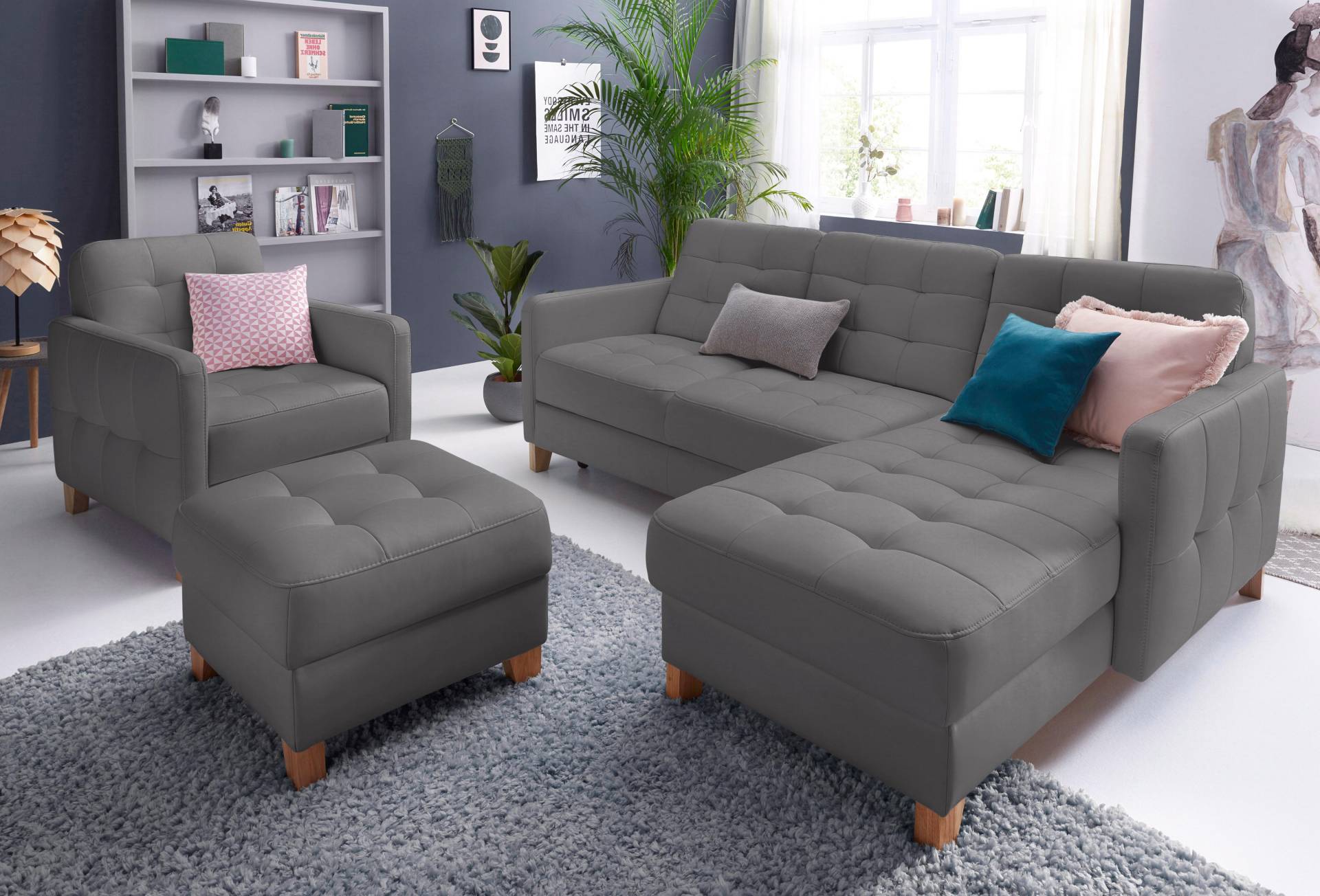 exxpo - sofa fashion Ecksofa »Elio, kompakt und komfortabel, bequem und zeitloses Design, L-Form«, wahlweise mit Bettfunktion von exxpo - sofa fashion