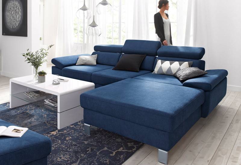 exxpo - sofa fashion Ecksofa »Locarno, hochwertiger Sitzkomfort, bequeme Armlehnen, L-Form«, inkl. Kopf- und Armteilverstellung, wahlweise mit Bettfunktion von exxpo - sofa fashion