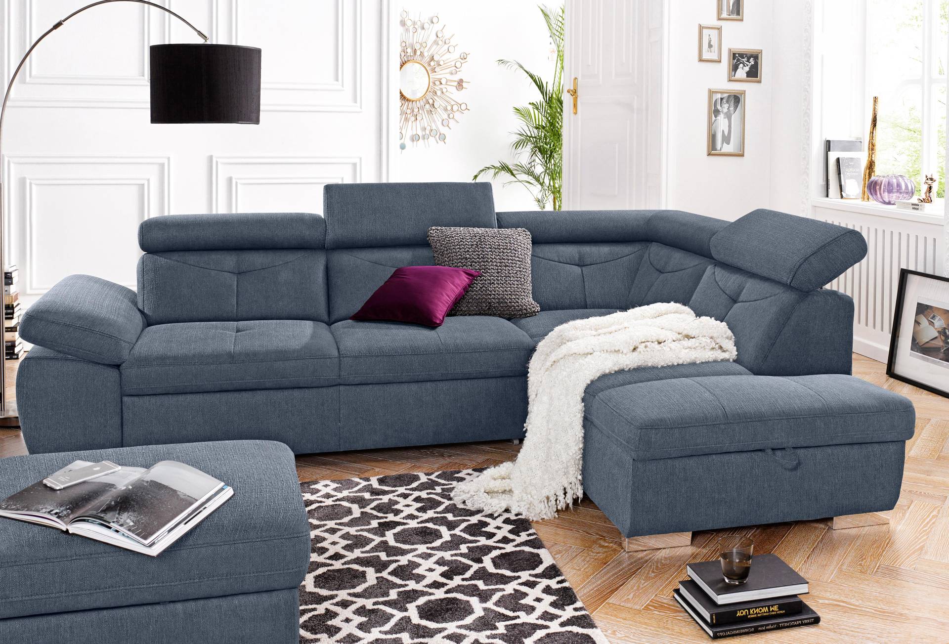 exxpo - sofa fashion Ecksofa »Spring, super bequem und komfortabel mit Armteil- und Kopfteilfunktion«, wahlweise mit Bettfunktion und Bettkasten, L-Form von exxpo - sofa fashion