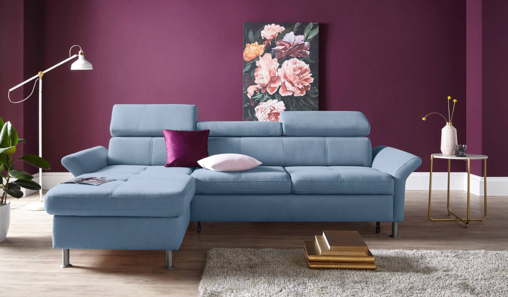 exxpo - sofa fashion Ecksofa »Maretto, bequem und komfortabel, L-Form«, inkl. Kopf- bzw. Rückenverstellung, wahlweise mit Bettfunktion von exxpo - sofa fashion