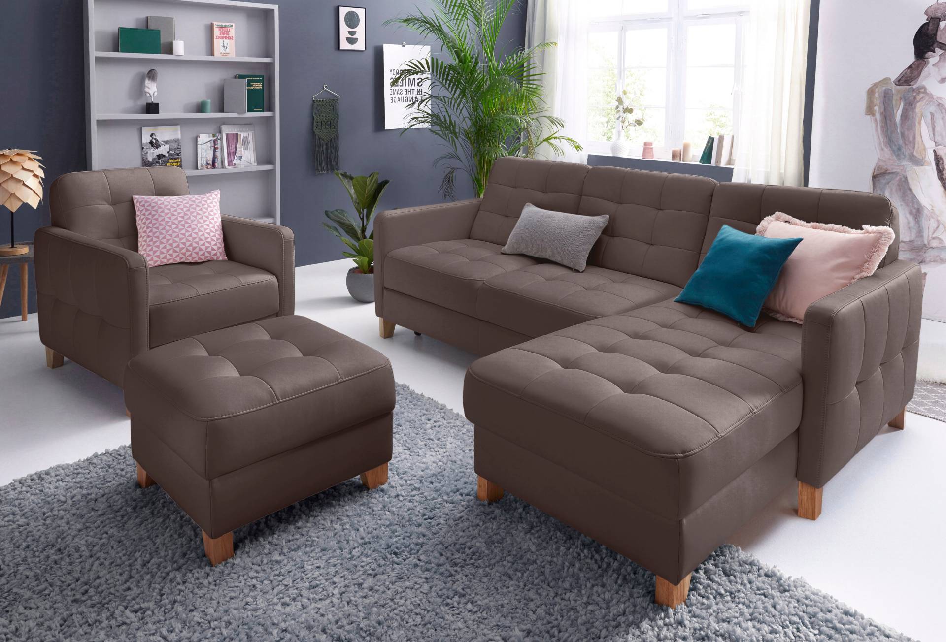 exxpo - sofa fashion Ecksofa »Elio, kompakt und komfortabel, bequem und zeitloses Design, L-Form«, wahlweise mit Bettfunktion von exxpo - sofa fashion