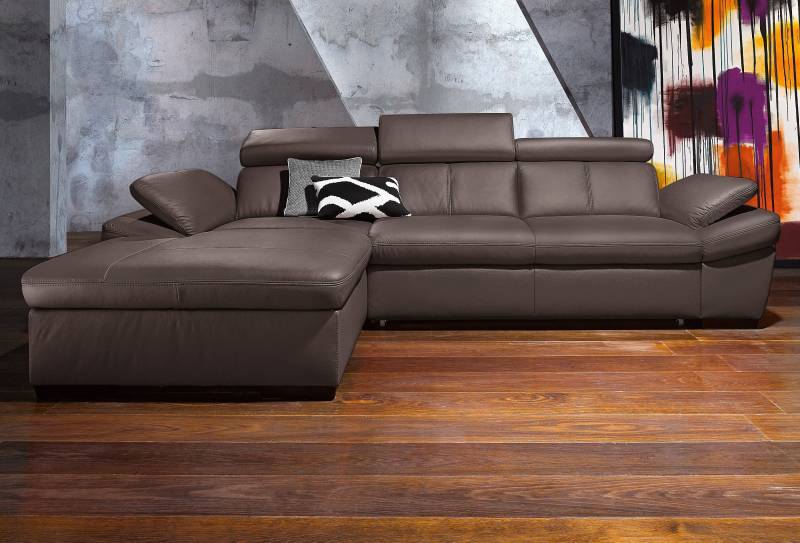 exxpo - sofa fashion Ecksofa »Salerno, klassisch modernes Funktionssofa, hoher Sitzkomfort, L-Form«, inkl. Kopf- und Armteilverstellung, wahlweise mit Bettfunktion von exxpo - sofa fashion