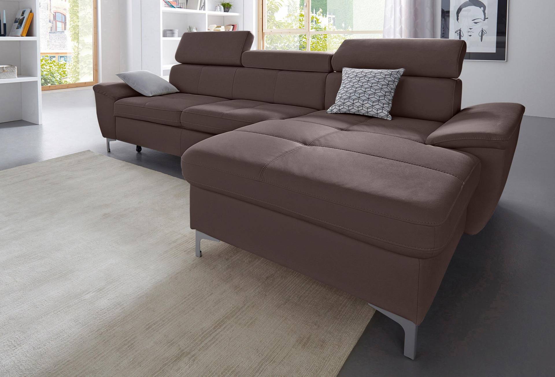 exxpo - sofa fashion Ecksofa »Azzano, komfortabel und bequem, tolle Detailverarbeitung, L-Form«, inkl. Kopfteilverstellung, wahlweise mit Bettfunktion und Bettkasten von exxpo - sofa fashion