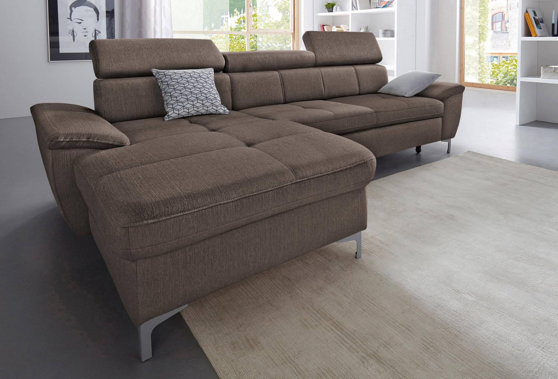 exxpo - sofa fashion Ecksofa »Azzano, komfortabel und bequem, tolle Detailverarbeitung, L-Form«, inkl. Kopfteilverstellung, wahlweise mit Bettfunktion und Bettkasten von exxpo - sofa fashion