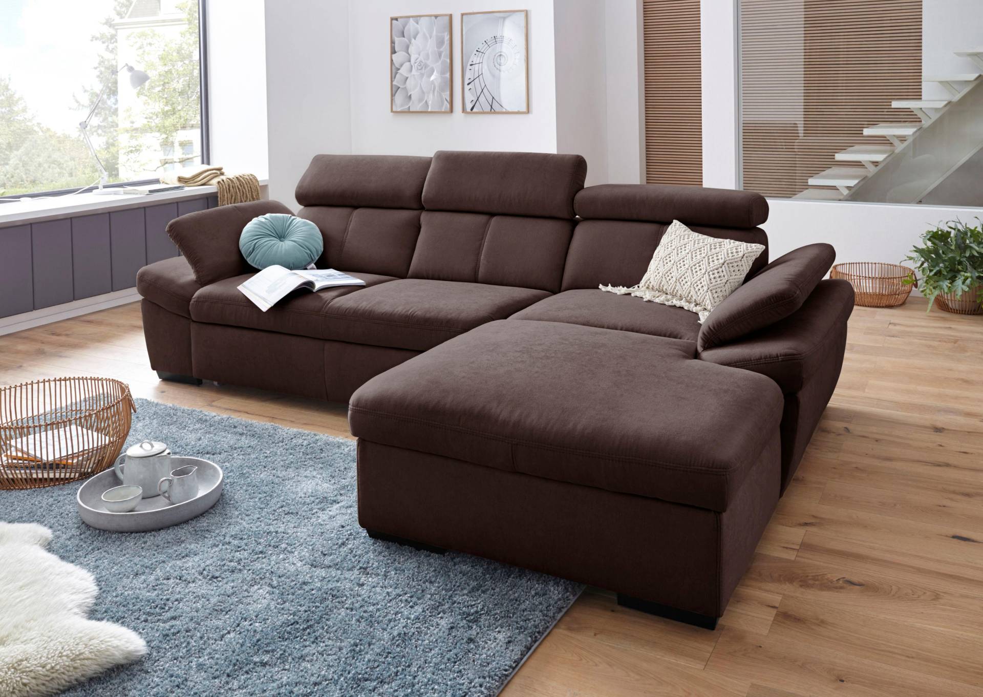 exxpo - sofa fashion Ecksofa »Salerno, L-Form«, inkl. Kopf- und Armteilverstellung, wahlweise mit Bettfunktion von exxpo - sofa fashion