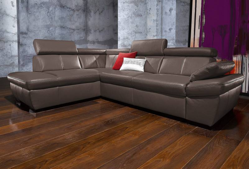 exxpo - sofa fashion Ecksofa »Salerno, klassisch modernes Funktionssofa, hoher Sitzkomfort, L-Form«, inkl. Kopf- und Armteilverstellung, wahlweise mit Bettfunktion von exxpo - sofa fashion