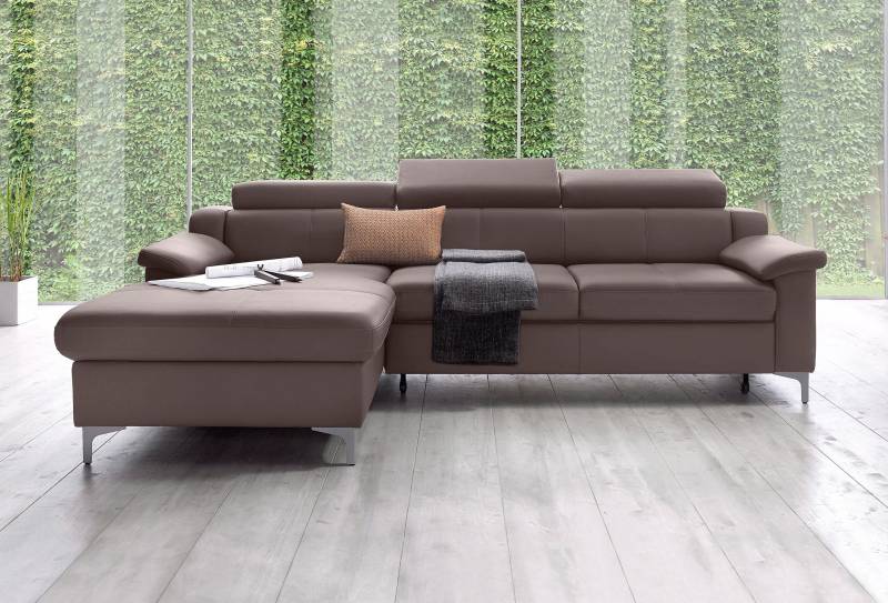 exxpo - sofa fashion Ecksofa »Florenz, aktuelles Design, komfortabler Sitz und bequemen Armlehnen«, mit Kopfteilverstellung, wahlweise Bettfunktion, L-Form von exxpo - sofa fashion