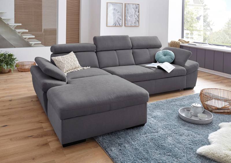 exxpo - sofa fashion Ecksofa »Salerno, inkl. Kopf- und Armteilverstellung, elegant & bequem, L-Form«, wahlweise mit Bettfunktion und Bettkasten, tolle Detailverarbeitung von exxpo - sofa fashion