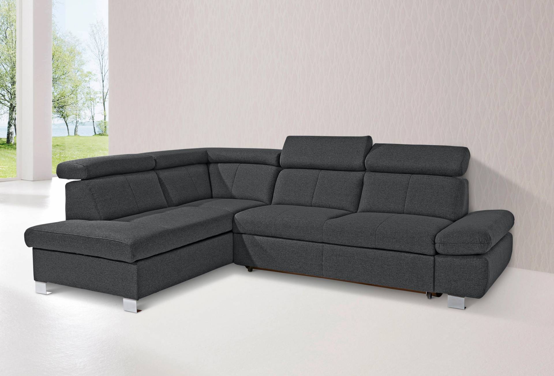 exxpo - sofa fashion Ecksofa »Happy, inkl. Kopf- und Armteilverstellung, L-Form«, mit Ottomane, wahlweise mit Bettfunktion und Bettkasten von exxpo - sofa fashion