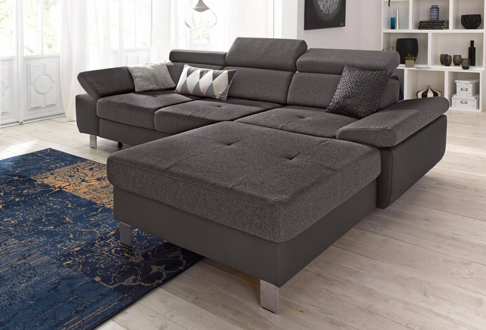 exxpo - sofa fashion Ecksofa »Locarno, hochwertiger Sitzkomfort, bequeme Armlehnen, L-Form«, inkl. Kopf- und Armteilverstellung, wahlweise mit Bettfunktion von exxpo - sofa fashion