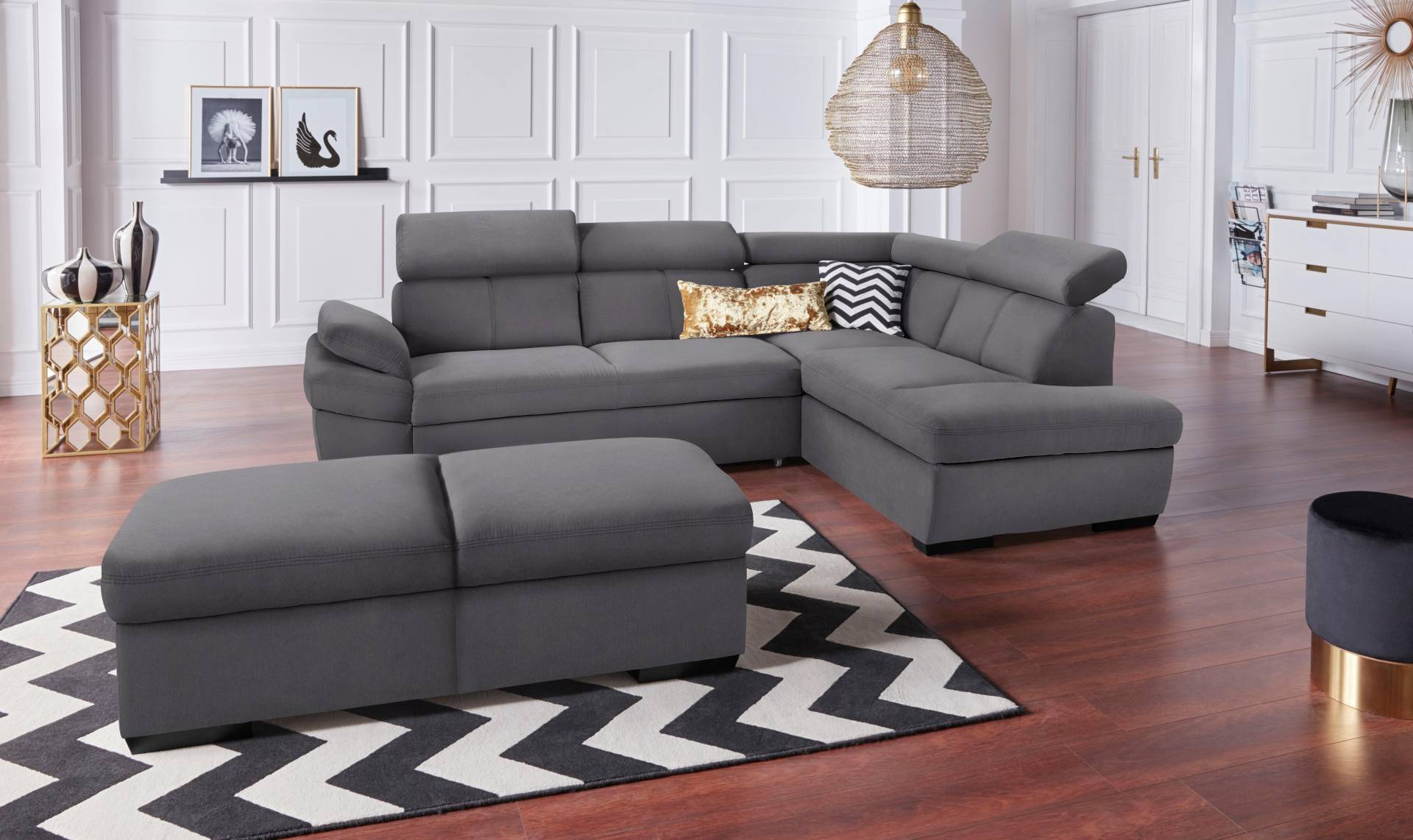 exxpo - sofa fashion Ecksofa »Salerno, klassisch modernes Funktionssofa, hoher Sitzkomfort, L-Form«, inkl. Kopf- und Armteilverstellung, wahlweise mit Bettfunktion exxpo - sofa fashion Ecksofa »Salerno, klassisch modernes Funktionssofa, hoher Sitzkomfort, L-Form«, inkl. Kopf- und Armteilverstellung, wahlweise mit Bettfunktion von exxpo - sofa fashion