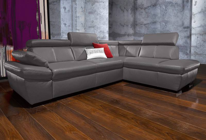 exxpo - sofa fashion Ecksofa »Salerno, klassisch modernes Funktionssofa, hoher Sitzkomfort, L-Form«, inkl. Kopf- und Armteilverstellung, wahlweise mit Bettfunktion von exxpo - sofa fashion