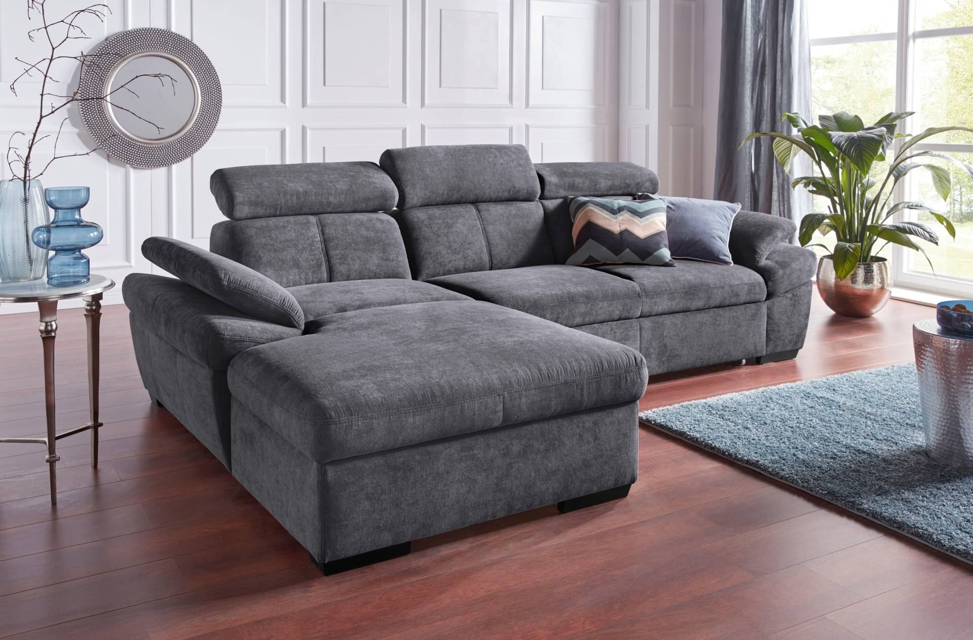 exxpo - sofa fashion Ecksofa »Salerno, inkl. Kopf- und Armteilverstellung, elegant & bequem, L-Form«, wahlweise mit Bettfunktion und Bettkasten, tolle Detailverarbeitung von exxpo - sofa fashion