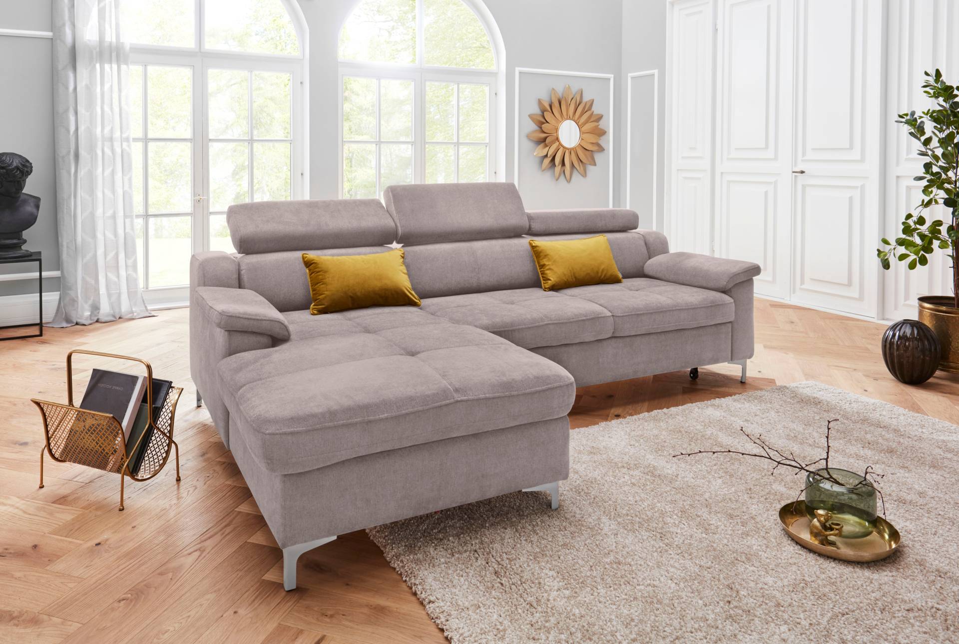 exxpo - sofa fashion Ecksofa »Florenz, komfortabel und bequem, tolle Detailverarbeitung, L-Form«, inkl. Kopfteilverstellung, wahlweise mit Bettfunktion von exxpo - sofa fashion