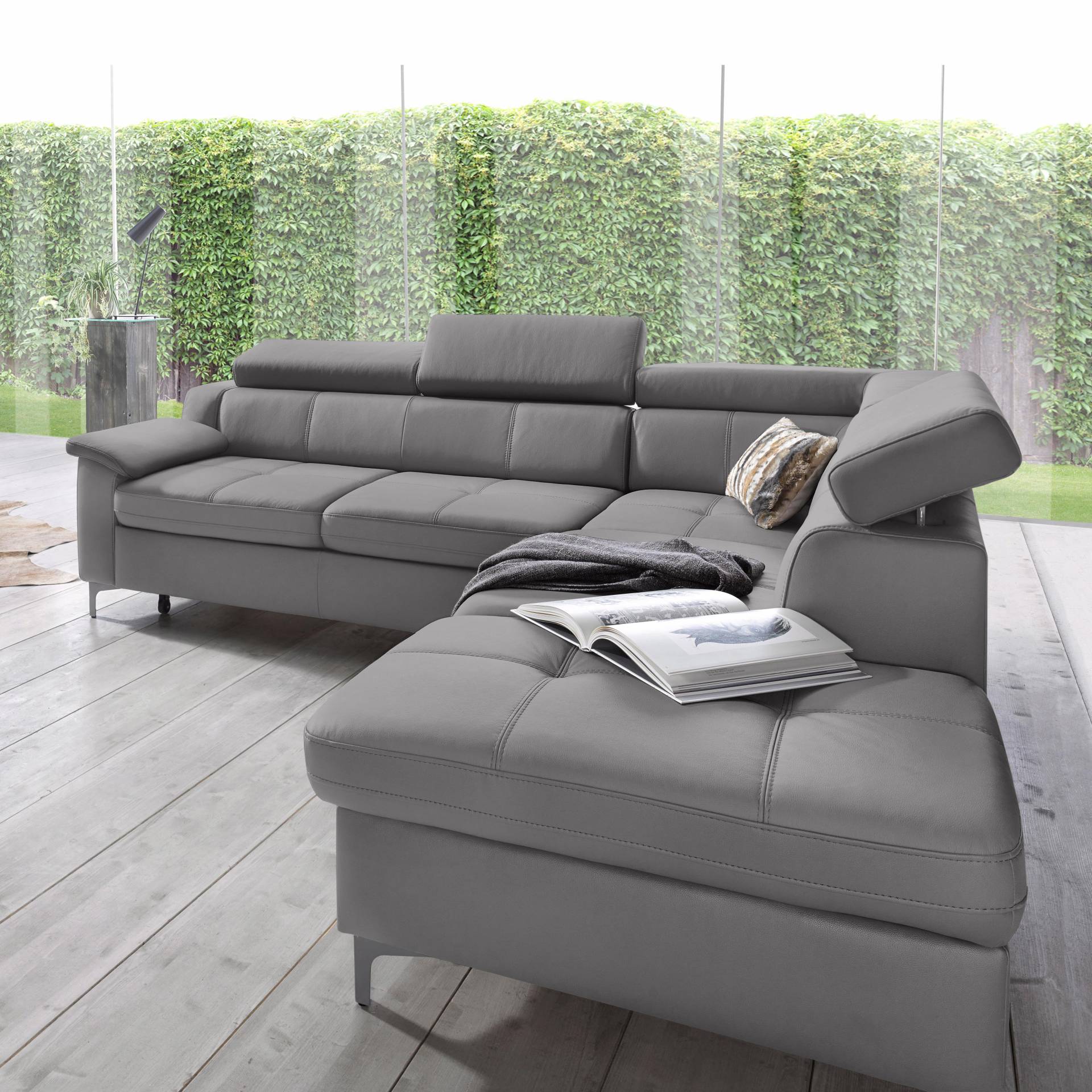 exxpo - sofa fashion Ecksofa »Florenz, aktuelles Design, komfortabler Sitz und bequemen Armlehnen«, mit Kopfteilverstellung, wahlweise mit Bettfunktion, L-Form von exxpo - sofa fashion