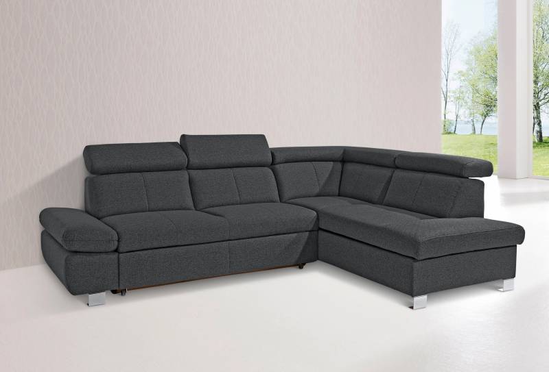 exxpo - sofa fashion Ecksofa »Happy, inkl. Kopf- und Armteilverstellung, L-Form«, mit Ottomane, wahlweise mit Bettfunktion und Bettkasten von exxpo - sofa fashion