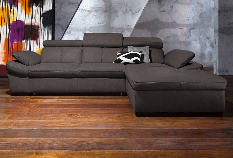 exxpo - sofa fashion Ecksofa »Salerno, klassisch modernes Funktionssofa, hoher Sitzkomfort, L-Form«, inkl. Kopf- und Armteilverstellung, wahlweise mit Bettfunktion von exxpo - sofa fashion