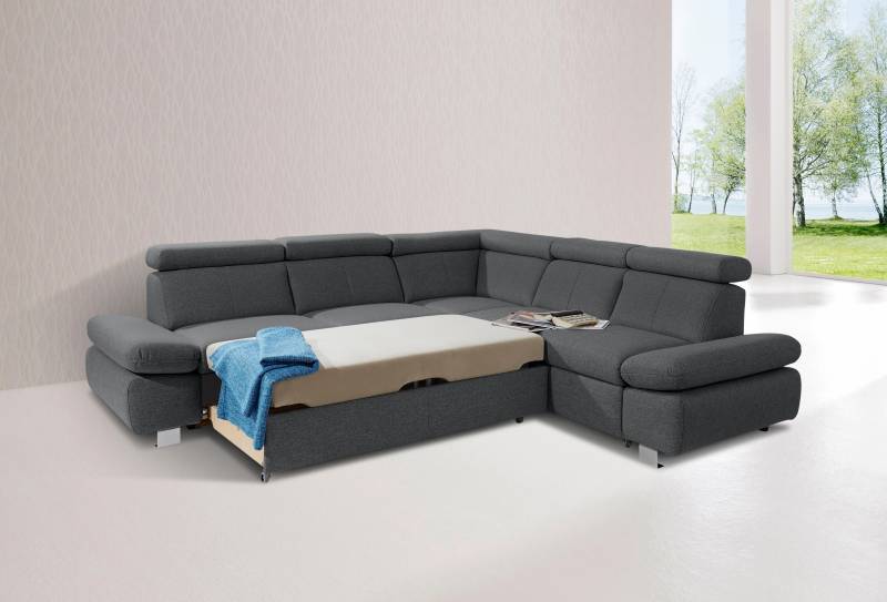 exxpo - sofa fashion Ecksofa »Happy, L-Form«, inkl. Kopf- und Armteilverstellung, wahlweise mit Bettfunktion von exxpo - sofa fashion