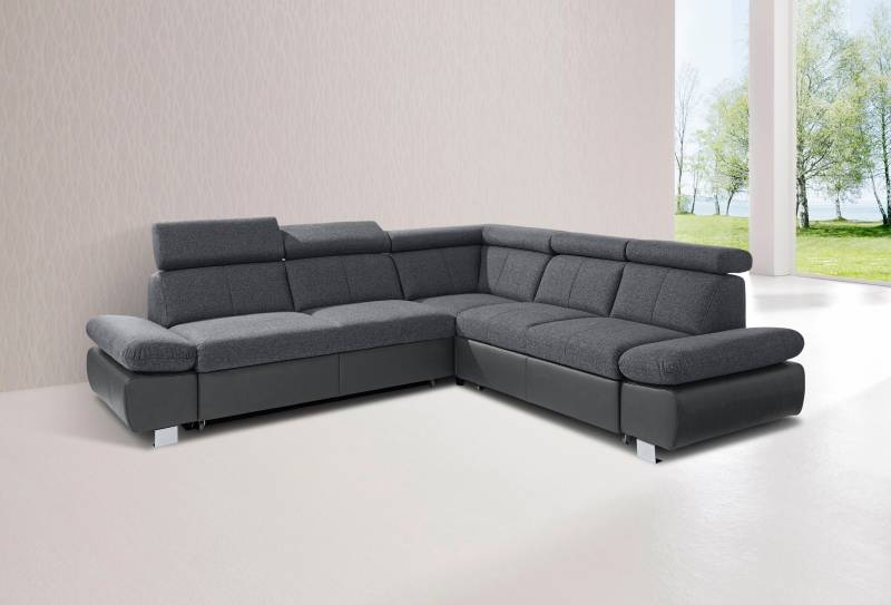 exxpo - sofa fashion Ecksofa »Happy, bequem, tolle Detailverarbeitung, zeitlos modern, L-Form«, inkl. Kopf- und Armteilverstellung, wahlweise mit Bettfunktion von exxpo - sofa fashion