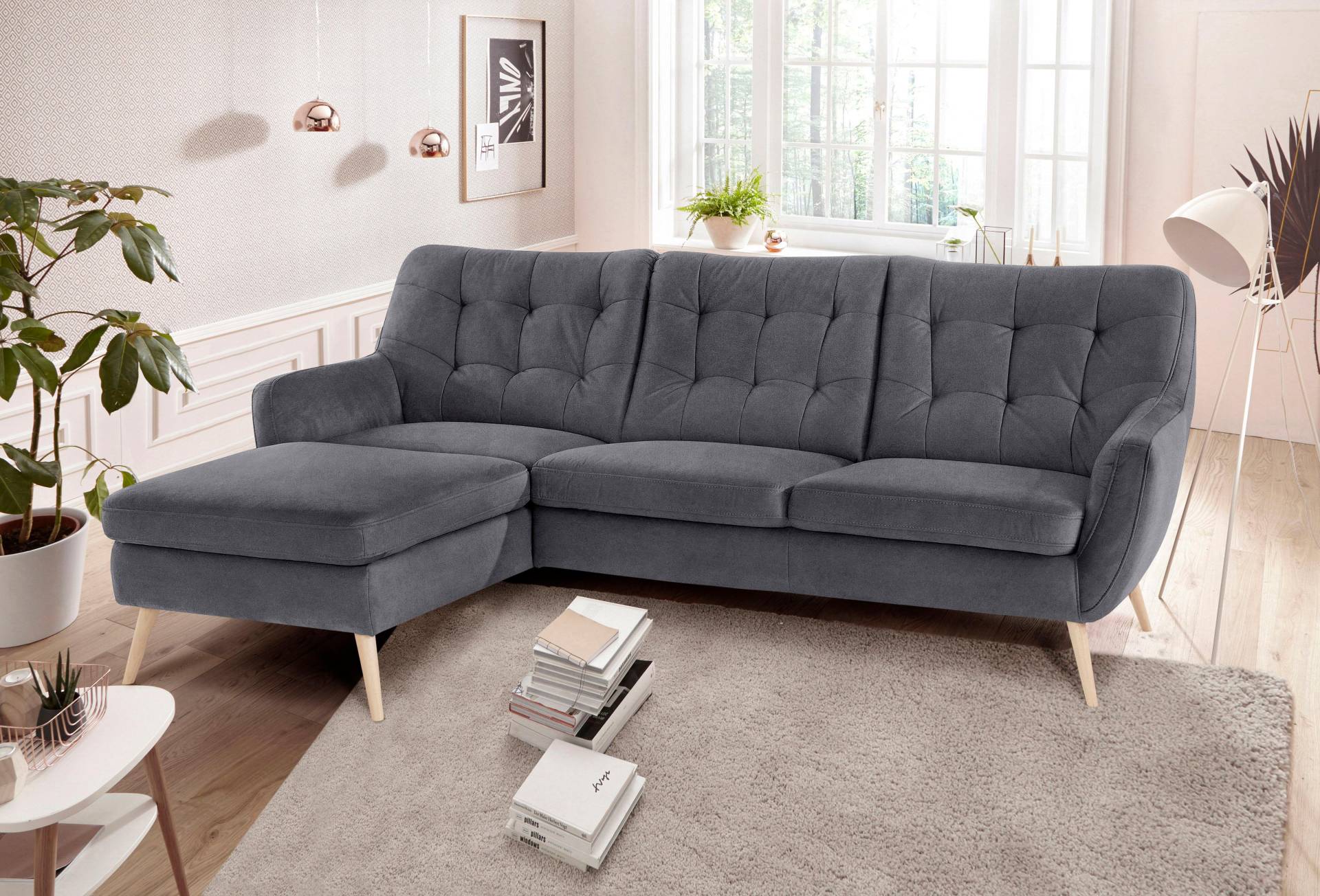 exxpo - sofa fashion Ecksofa »Scandi, bequem, aufwendige Rückenpolsterung für mehr Sitzkomfort«, L-Form, aktuelle Farben in hochwertigen Bezugsqualitäten von exxpo - sofa fashion