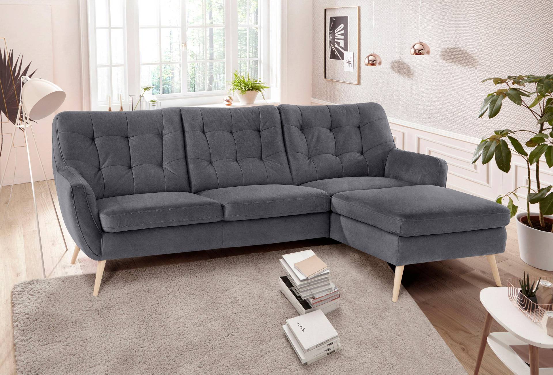 exxpo - sofa fashion Ecksofa »Scandi, bequem, aufwendige Rückenpolsterung für mehr Sitzkomfort«, L-Form, aktuelle Farben in hochwertigen Bezugsqualitäten von exxpo - sofa fashion