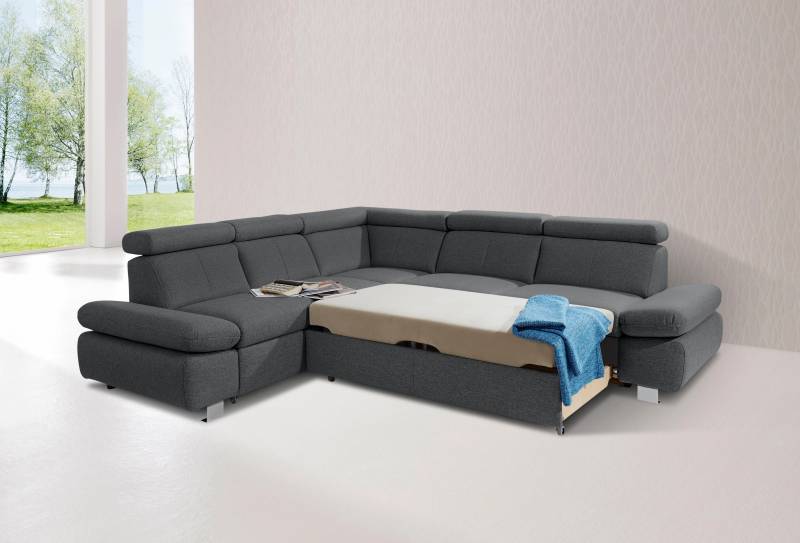 exxpo - sofa fashion Ecksofa »Happy, L-Form«, inkl. Kopf- und Armteilverstellung, wahlweise mit Bettfunktion von exxpo - sofa fashion