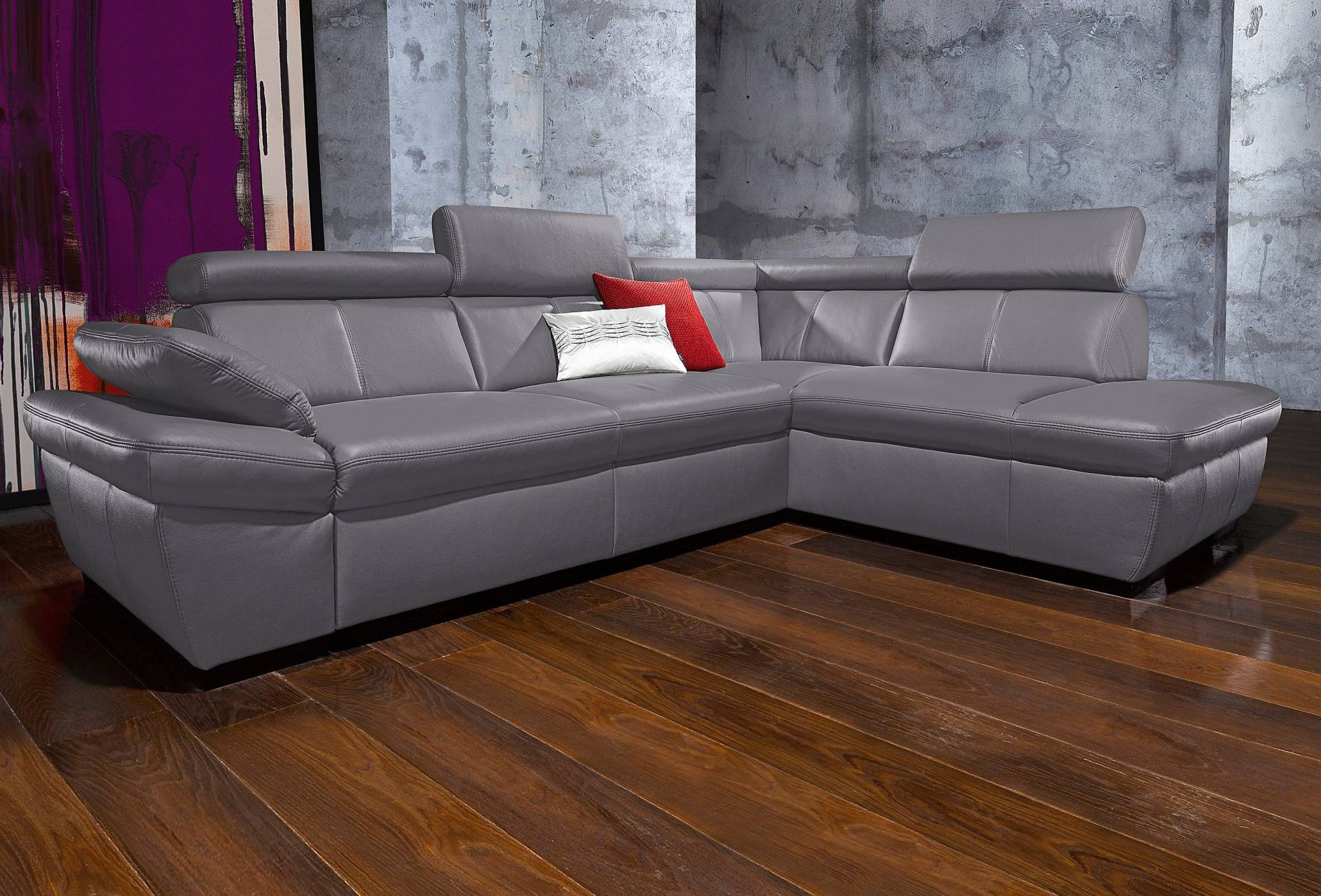 exxpo - sofa fashion Ecksofa »Salerno, klassisch modernes Funktionssofa, hoher Sitzkomfort, L-Form«, inkl. Kopf- und Armteilverstellung, wahlweise mit Bettfunktion von exxpo - sofa fashion