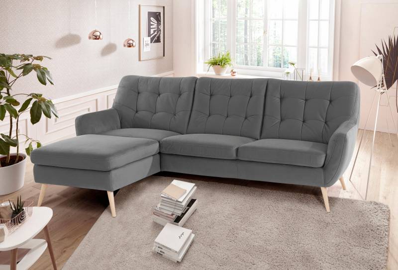 exxpo - sofa fashion Ecksofa »Scandi, bequem, aufwendige Rückenpolsterung für mehr Sitzkomfort«, L-Form, aktuelle Farben in hochwertigen Bezugsqualitäten von exxpo - sofa fashion