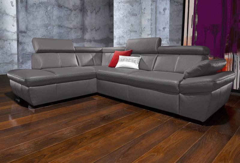 exxpo - sofa fashion Ecksofa »Salerno, klassisch modernes Funktionssofa, hoher Sitzkomfort, L-Form«, inkl. Kopf- und Armteilverstellung, wahlweise mit Bettfunktion von exxpo - sofa fashion