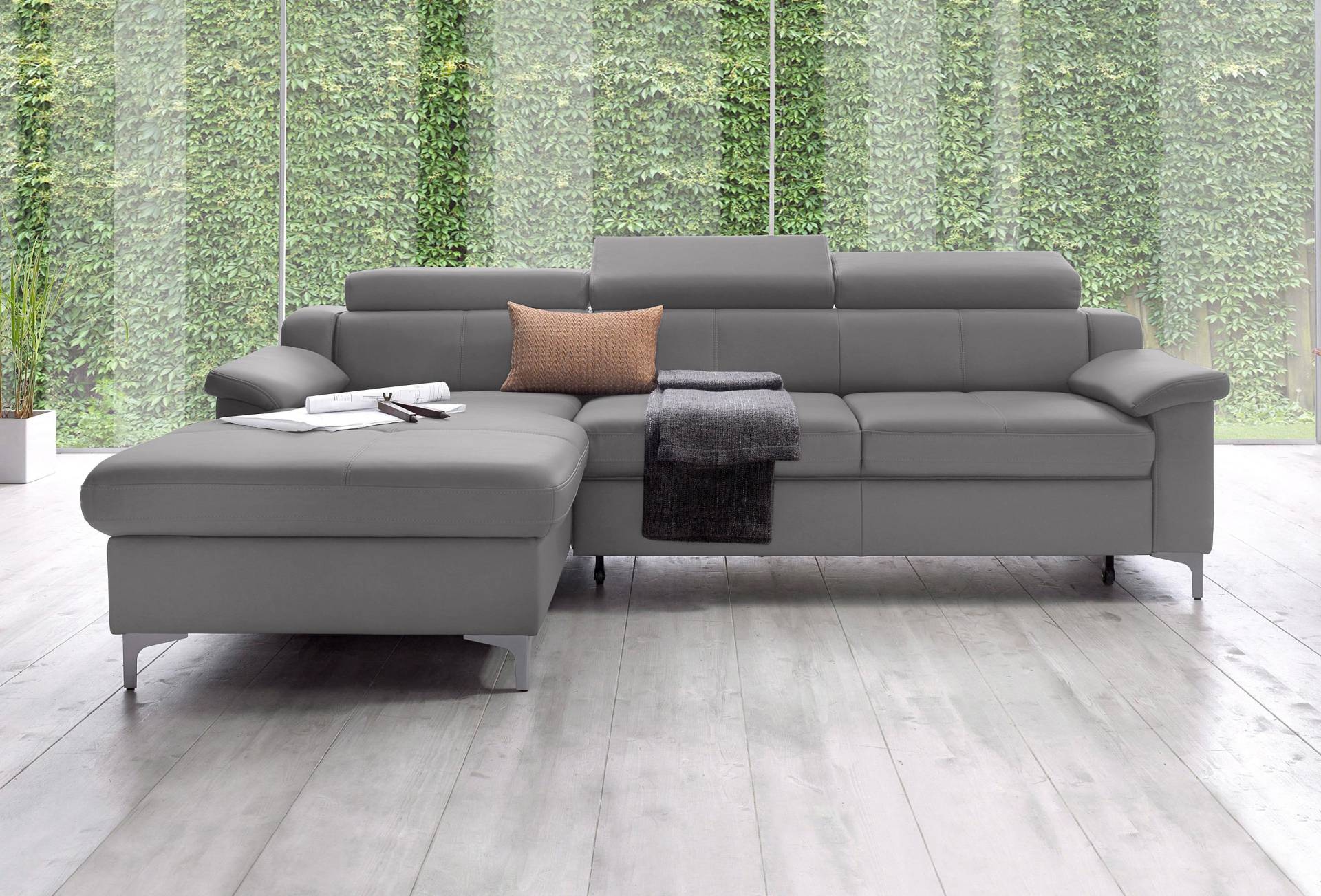 exxpo - sofa fashion Ecksofa »Florenz, aktuelles Design, komfortabler Sitz und bequemen Armlehnen«, mit Kopfteilverstellung, wahlweise Bettfunktion, L-Form von exxpo - sofa fashion