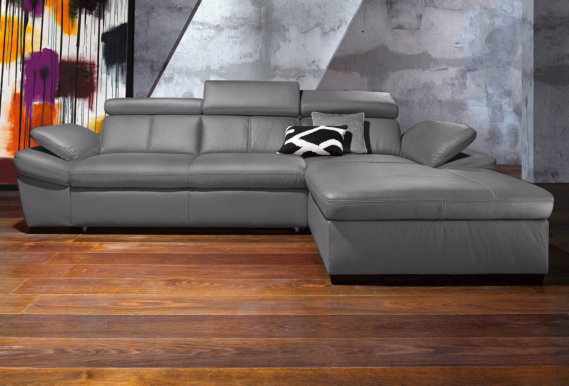 exxpo - sofa fashion Ecksofa »Salerno, klassisch modernes Funktionssofa, hoher Sitzkomfort, L-Form«, inkl. Kopf- und Armteilverstellung, wahlweise mit Bettfunktion von exxpo - sofa fashion