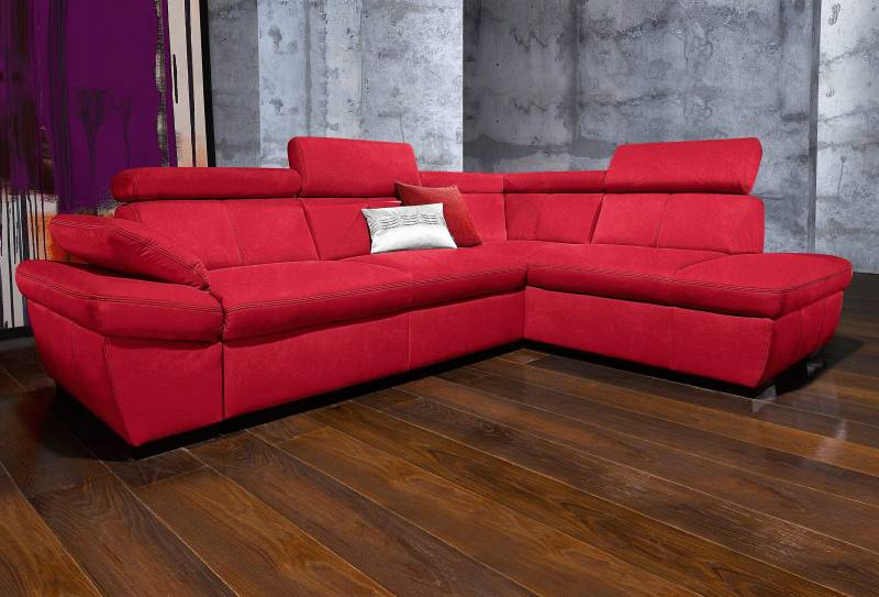 exxpo - sofa fashion Ecksofa »Salerno, klassisch modernes Funktionssofa, hoher Sitzkomfort, L-Form«, inkl. Kopf- und Armteilverstellung, wahlweise mit Bettfunktion von exxpo - sofa fashion