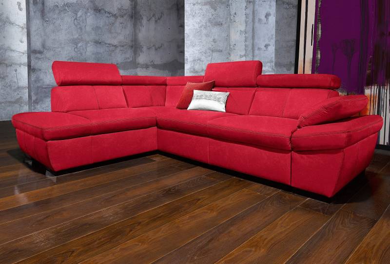 exxpo - sofa fashion Ecksofa »Salerno, klassisch modernes Funktionssofa, hoher Sitzkomfort, L-Form«, inkl. Kopf- und Armteilverstellung, wahlweise mit Bettfunktion von exxpo - sofa fashion