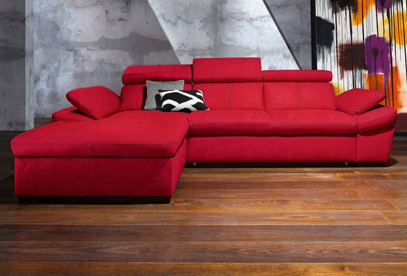 exxpo - sofa fashion Ecksofa »Salerno, klassisch modernes Funktionssofa, hoher Sitzkomfort, L-Form«, inkl. Kopf- und Armteilverstellung, wahlweise mit Bettfunktion von exxpo - sofa fashion