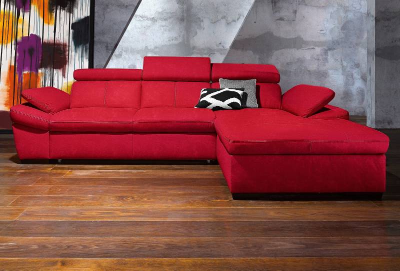 exxpo - sofa fashion Ecksofa »Salerno, klassisch modernes Funktionssofa, hoher Sitzkomfort, L-Form«, inkl. Kopf- und Armteilverstellung, wahlweise mit Bettfunktion von exxpo - sofa fashion