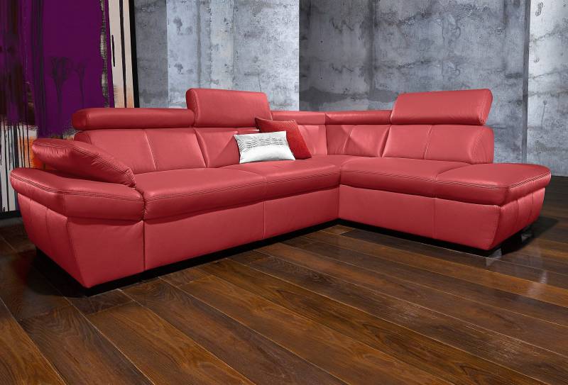 exxpo - sofa fashion Ecksofa »Salerno, klassisch modernes Funktionssofa, hoher Sitzkomfort, L-Form«, inkl. Kopf- und Armteilverstellung, wahlweise mit Bettfunktion von exxpo - sofa fashion