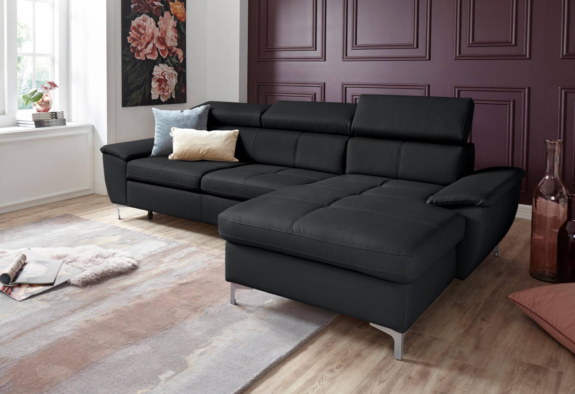 exxpo - sofa fashion Ecksofa »Azzano, komfortabel und bequem, tolle Detailverarbeitung, L-Form«, inkl. Kopfteilverstellung, wahlweise mit Bettfunktion von exxpo - sofa fashion