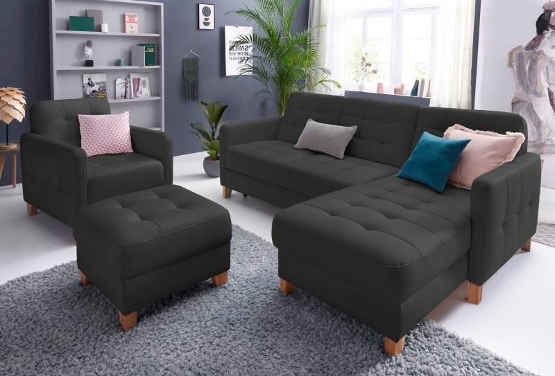 exxpo - sofa fashion Ecksofa »Elio, kompakt und komfortabel, bequem und zeitloses Design, L-Form«, wahlweise mit Bettfunktion von exxpo - sofa fashion