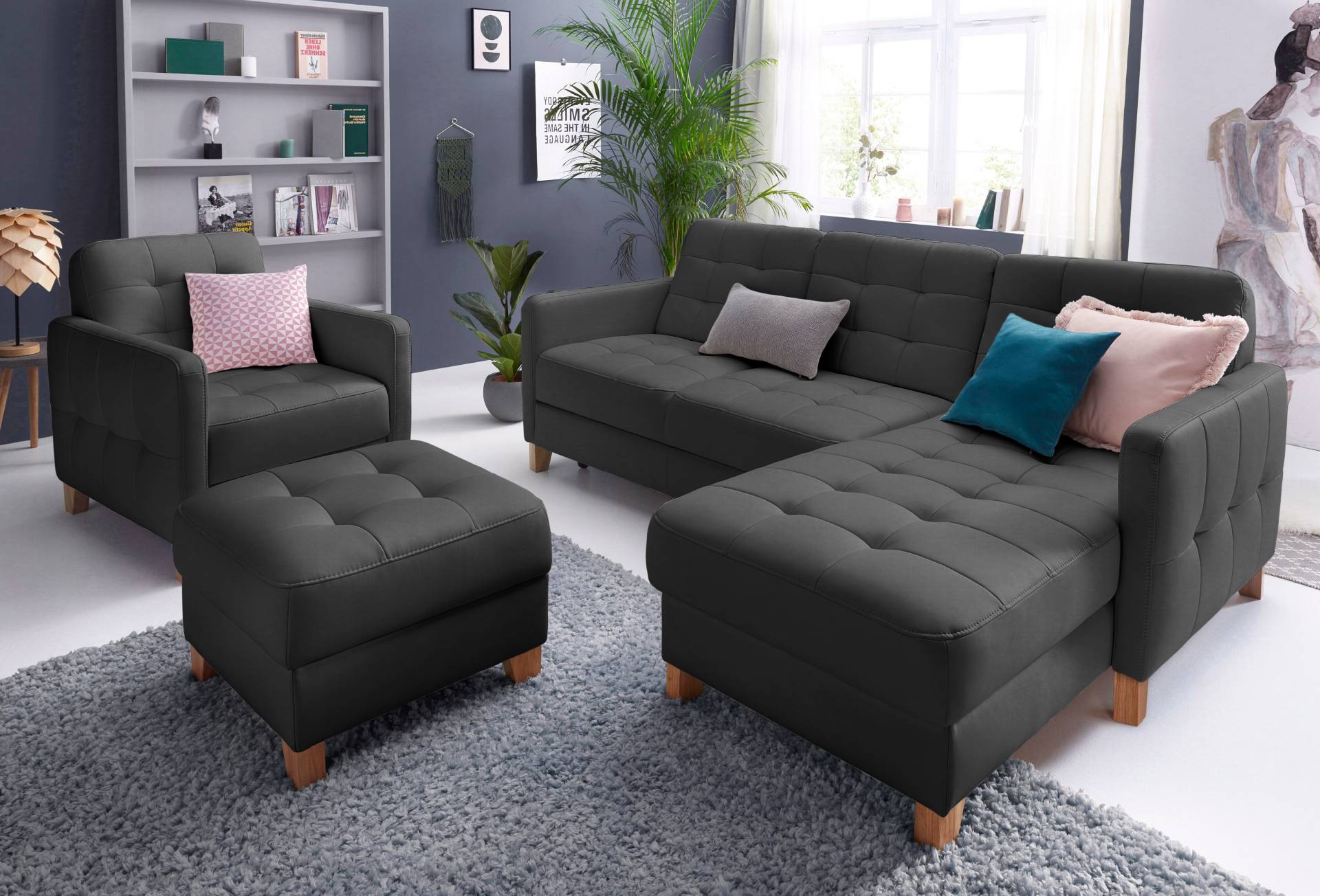 exxpo - sofa fashion Ecksofa »Elio, kompakt und komfortabel, bequem und zeitloses Design, L-Form«, wahlweise mit Bettfunktion von exxpo - sofa fashion